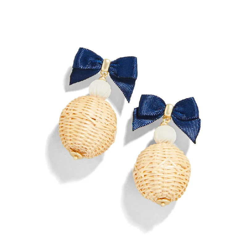 Spartina Bow Bauble Earrings Blue/Natural