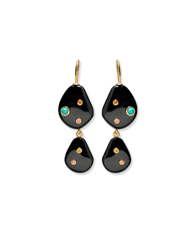 Shine Without Limits – Jewelry Sale Happening Now Stacked Stone Earrings in Black Agate