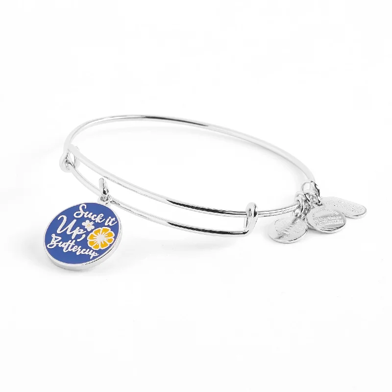 Flash Sale On Elegant Jewelry – Don't Miss Out 'Suck It Up Buttercup' Charm Bangle Bracelet