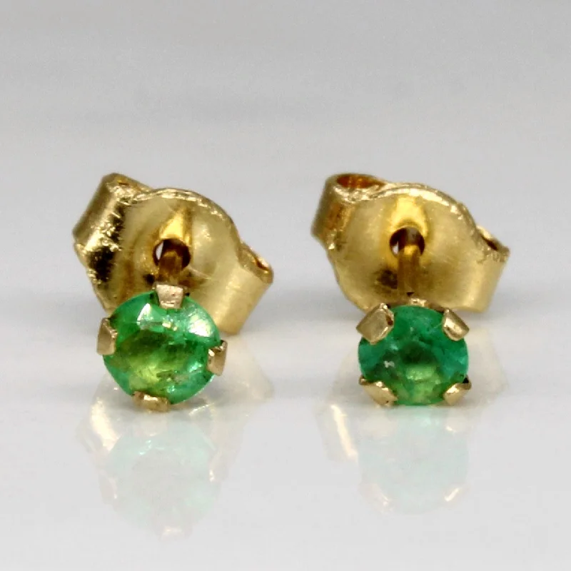 Grab Your Favorite Jewelry At The Lowest Prices Synthetic Emerald Stud Earrings | 0.07ctw |