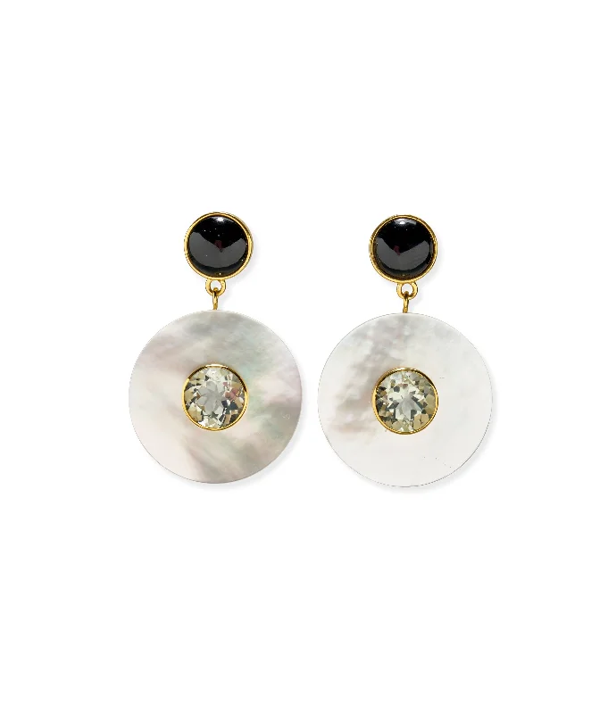 Premium Jewelry, Premium Discounts – Act Fast Taj Disc Earrings in Mother-of-Pearl