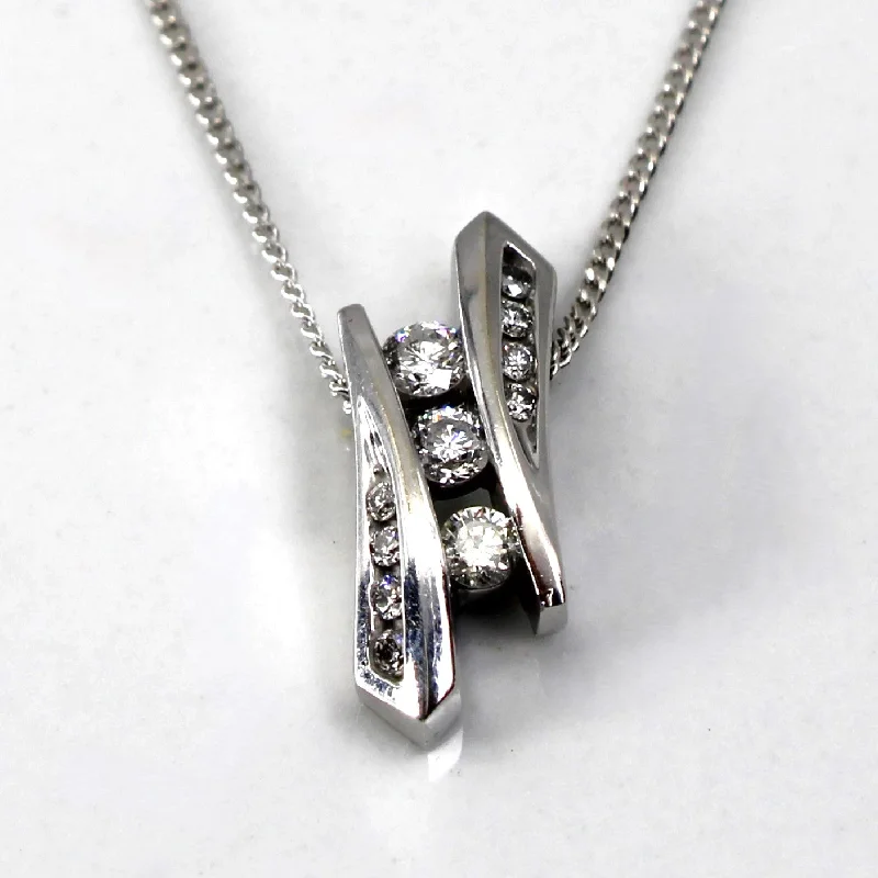 Tension Set Diamond Pendant Necklace | 0.15ctw | 18"|