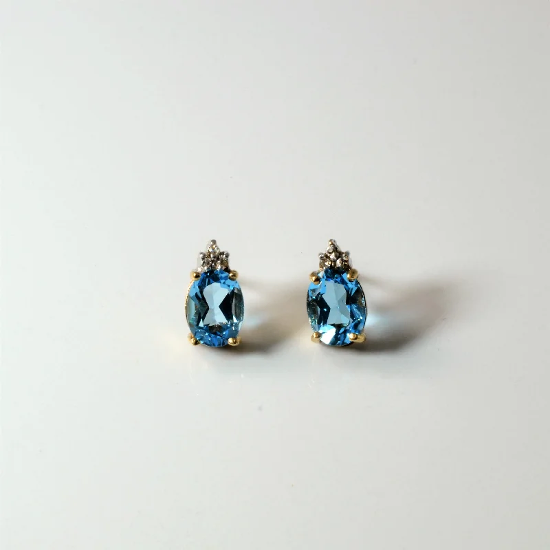 Buy More, Save More On Stunning Jewelry Designs Topaz & Diamond Stud Earrings | 2.50ctw | 0.03ctw |