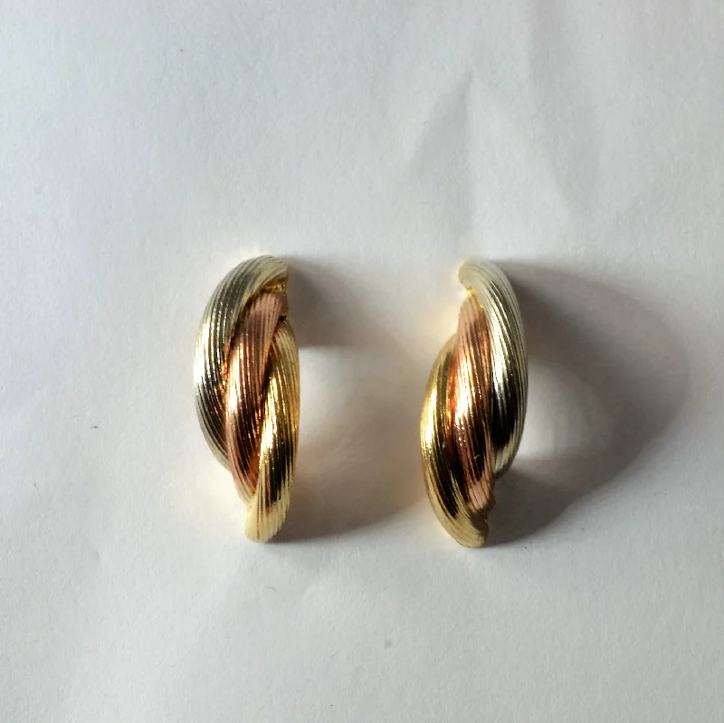 Limited-Time Jewelry Sale – Elegant Styles At Less Tri Tone Gold Stud Earrings