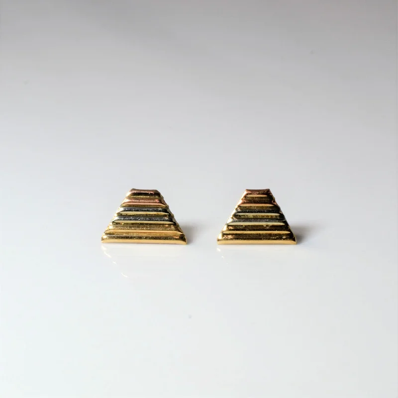 Holiday Jewelry Sale – Perfect Gifts At The Best Prices Tri Tone Pyramid Stud Earrings |