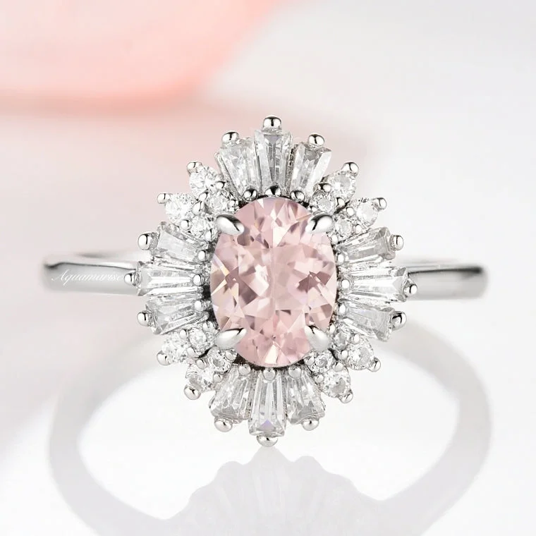 Victoria Morganite Ring- Sterling Silver