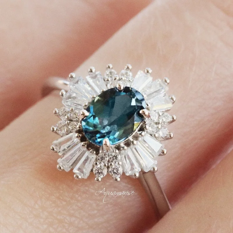 Victoria London Blue Topaz Ring- Sterling Silver