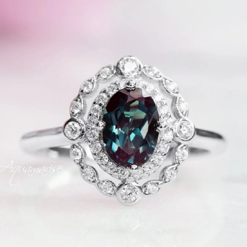 Valentina Alexandrite Ring- Sterling Silver