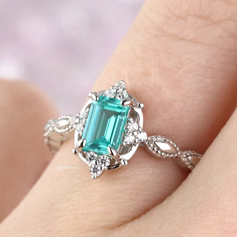 Claire Paraiba Tourmaline Ring- Sterling Silver