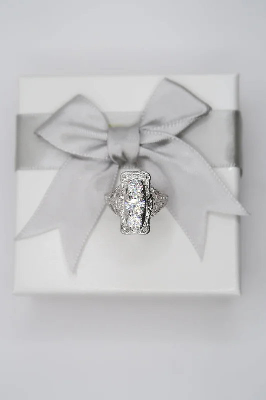 Jewelry Clearance – Final Chance To Save Big Vintage Treasure .925 Sterling Silver Moissanite RIng