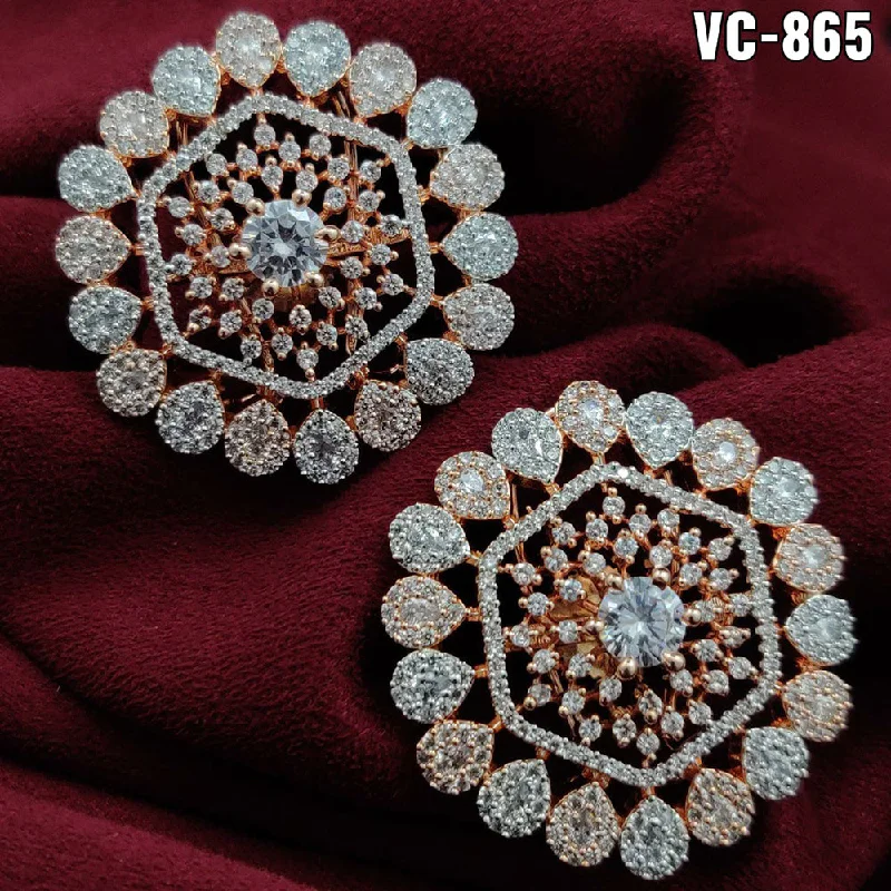 Trending Jewelry Now At Unbeatable Prices Vivah creation 2 tone Plated AD Stone Stud Earrings