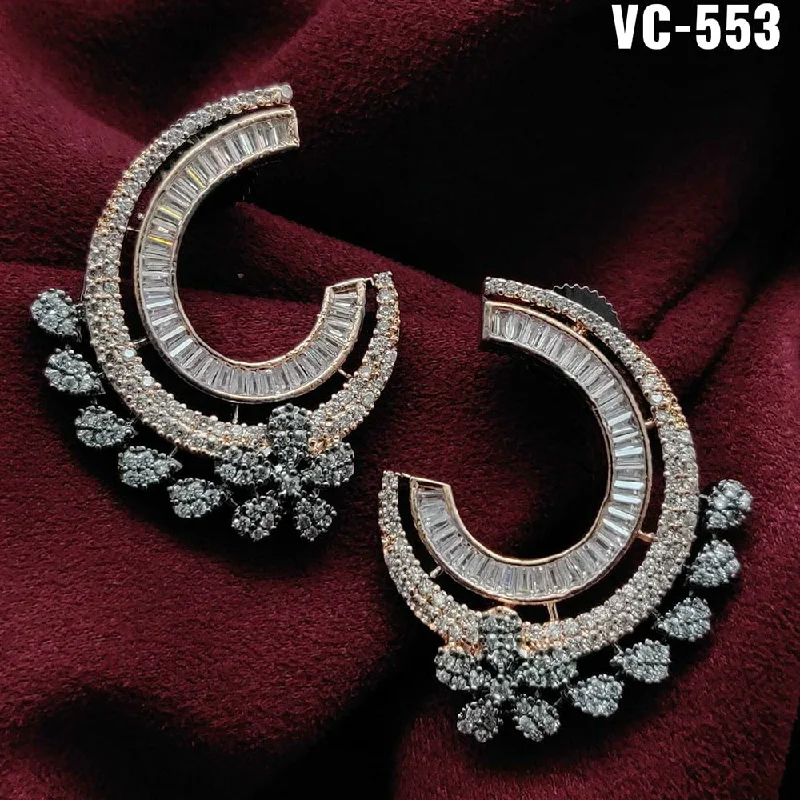 Last Chance To Grab Your Favorite Jewelry At A Discount Vivah creation 2 tone Plated AD Stone Stud Earrings