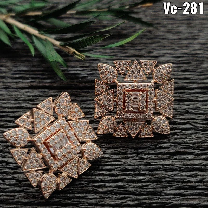 Grab Your Favorite Jewelry At The Lowest Prices Vivah Creation Rose Gold plated AD Stone Stud Earrings