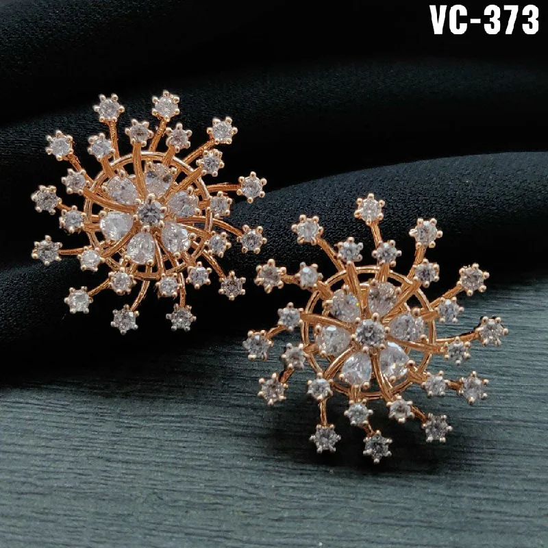 Buy More, Save More – Special Jewelry Discounts Vivah Creation Rose Gold plated AD Stone Stud Earrings