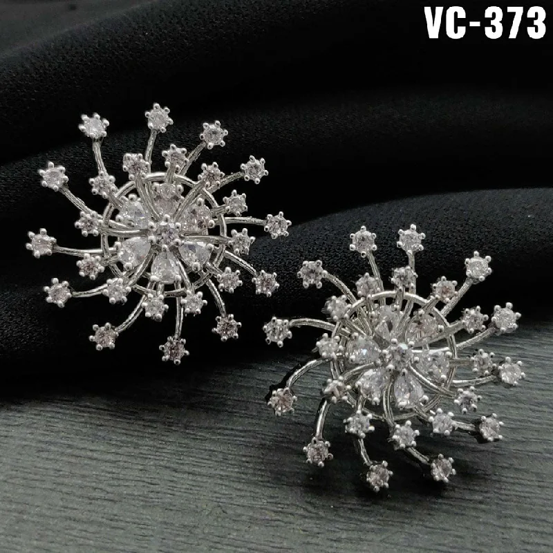 Luxury Jewelry At Unbeatable Discounts Vivah Creation Silver Plated AD Stone Stud Earrings