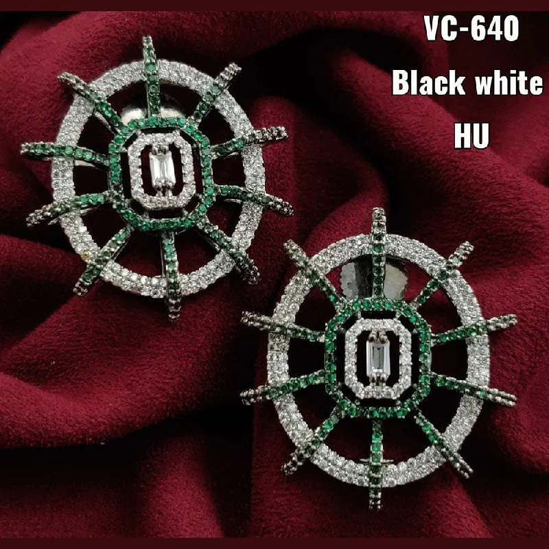 Fashion-Forward Jewelry At Incredible Prices Vivah Creation Silver Plated AD Stone Stud Earrings