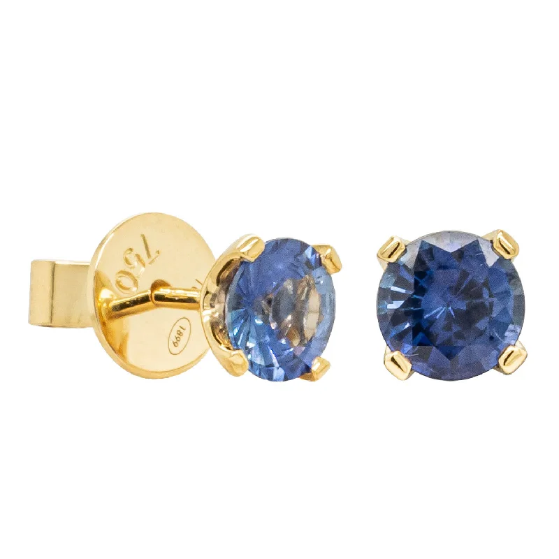 Chic, Trendy, And Affordable Jewelry Sale 18ct Yellow Gold 1.78ct Sapphire Blossom Stud Earrings